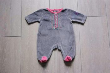 Pyjama gris violet. Fille naissance. Marque Orchestra