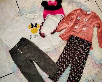 Lot Minnie Disney 2/3  ans poncho bonnet pant