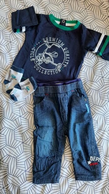 Ensemble tee-shirt + jean + chaussettes Orchestra 3M