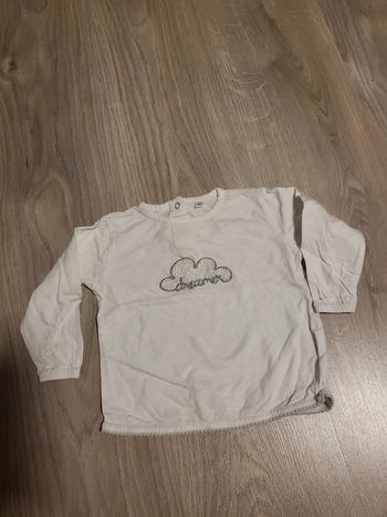 Haut manche longue fille blanc zeeman 18 mois