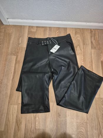 Pantalon similicuir noir neuf