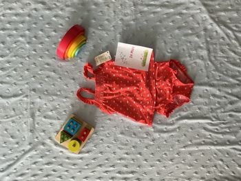 maillot de bain 2 pièces corail à motifs 24 mois kiabi
