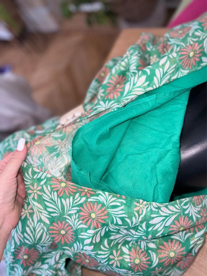 Robe verte été Fleurs dos nu marque vero moda taille M 38 - photo numéro 6