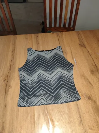 Débardeur noir à motif zigzag - Taille M