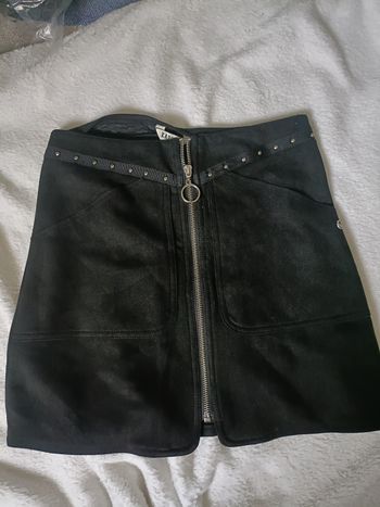 Jupe courte en suédine noire Kaporal XS