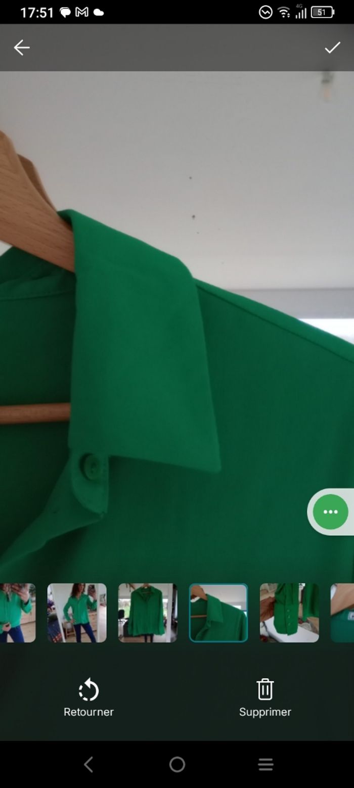 Chemise femme fluide s verte c77 - photo numéro 7