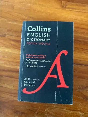 Livre english dictionary
