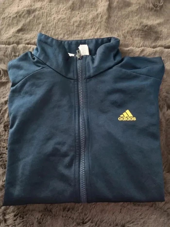 Veste zippé Adidas bleu, 12/13 ans Enfant