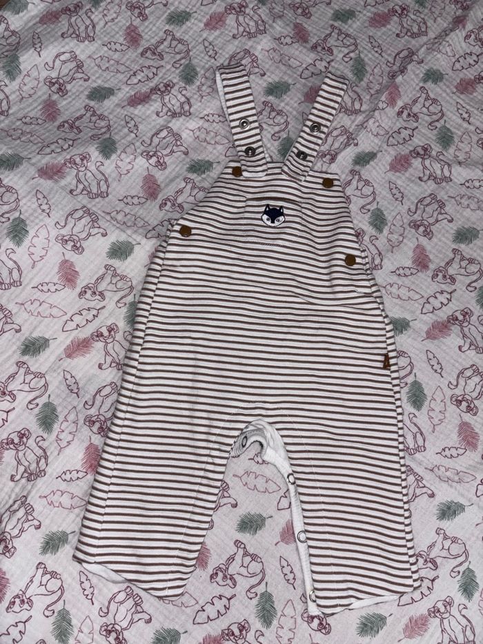 đ¶ Salopette bĂ©bĂ© rayĂ©e â marron & blanc - photo numĂ©ro 2