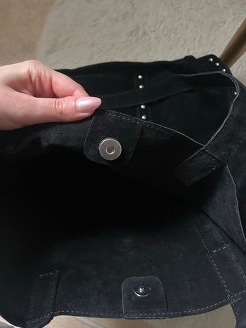 Sac cabas noir clouté – grand sac tendance style rock