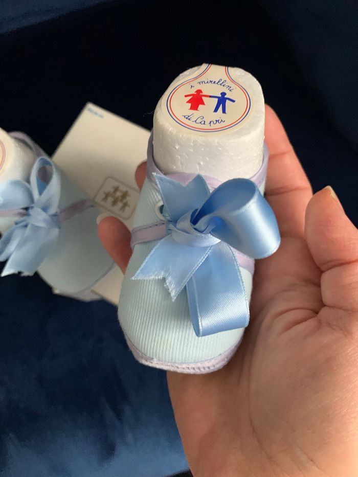 Chaussures bébé nouveau né 100% coton finitions à la main - photo numéro 2