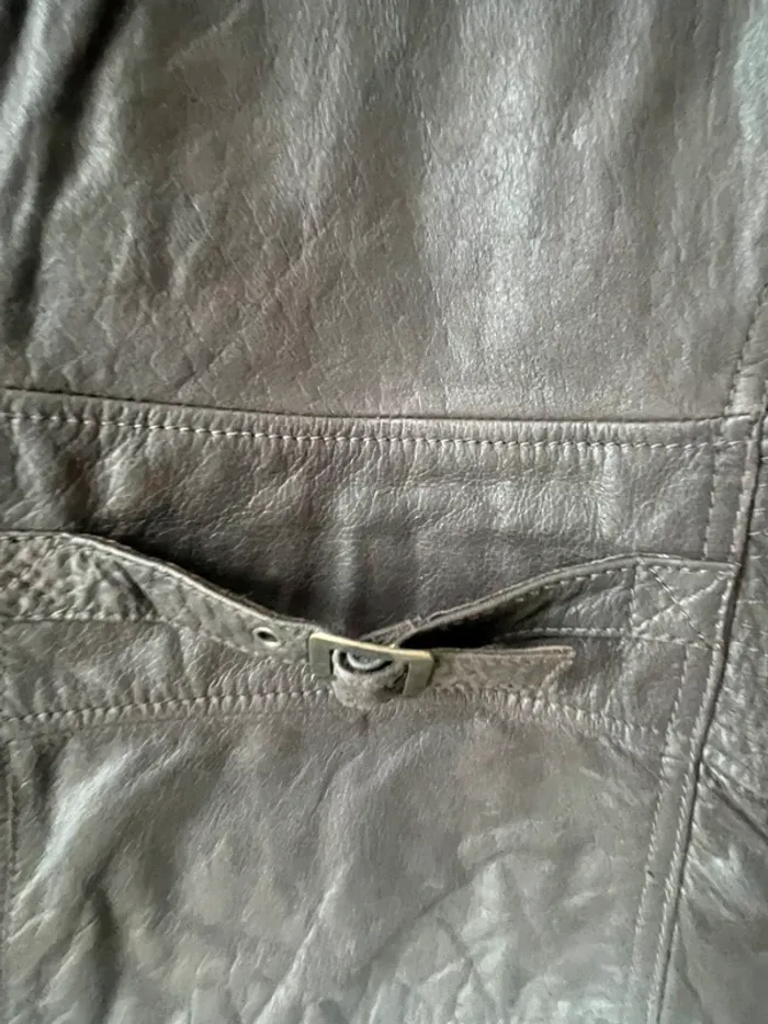 Veste en cuir marron - photo numéro 6