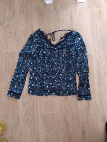 Blouse bleu fleuri Grain de malice