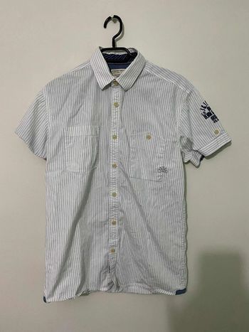 Chemise coupe droite manches courtes rayé blanche et marine Jack&Jones