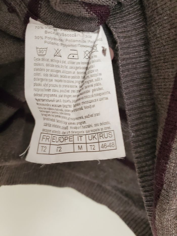 Pull gris à rayures - photo numéro 6