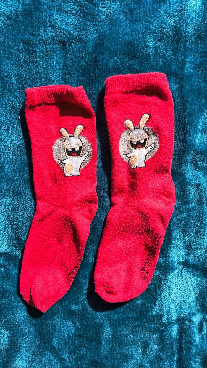 🧦 Lot de 3 paires de chaussettes Lapins crétins (P31/34) 🧦 - photo numéro 3