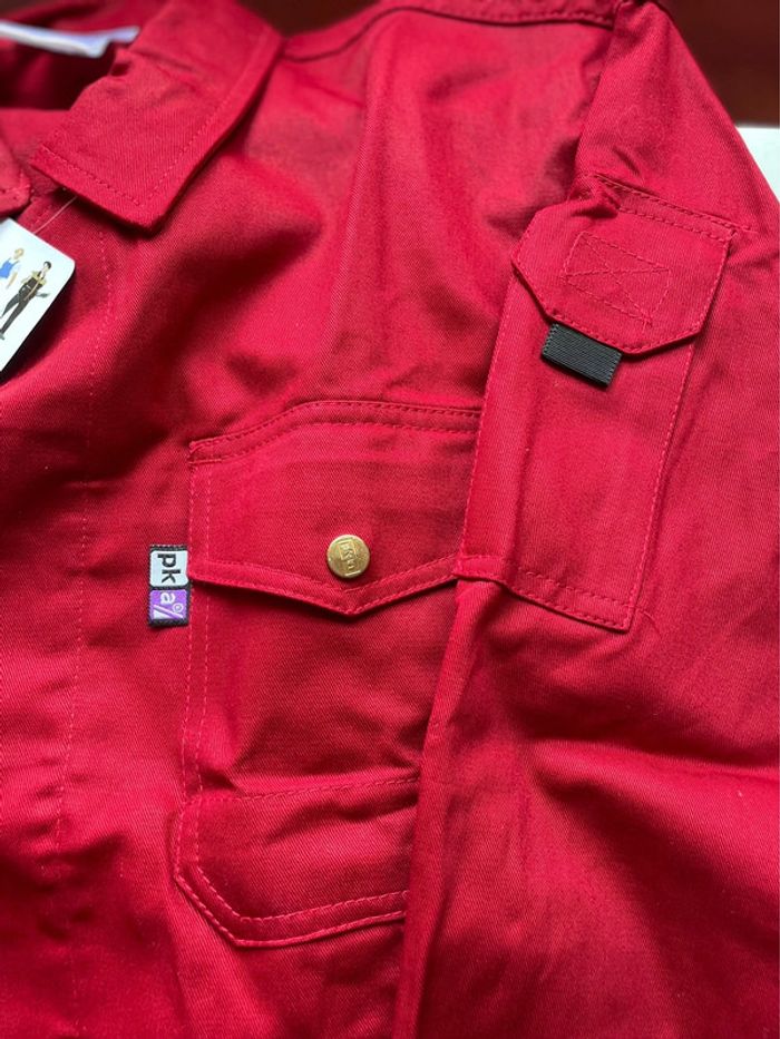 Veste de travail rouge PKA 100% coton taille 58 - photo numéro 3