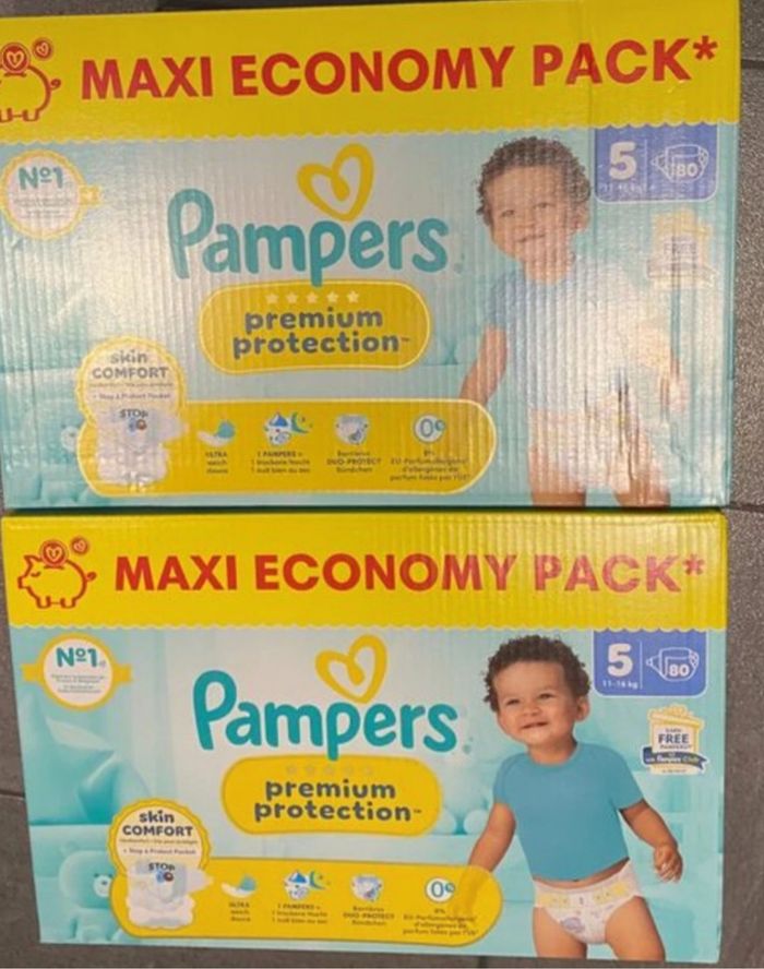 2 cartons pampers premium protection taille 5