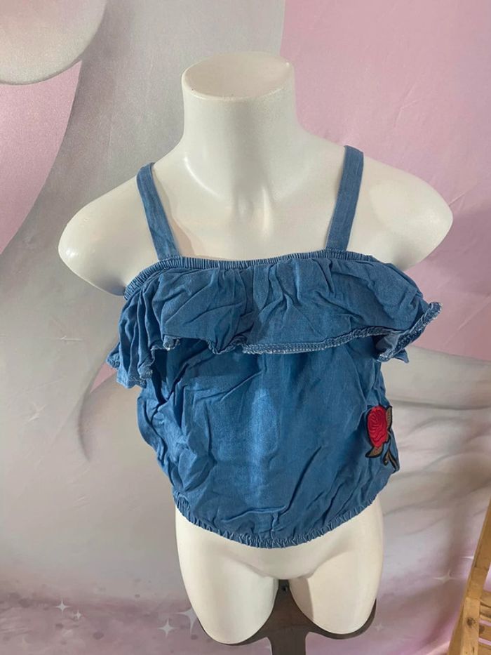Débardeur top blouse fille 10 ans en jeans Réf F10 272 - photo numéro 3