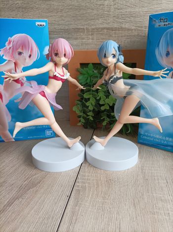 Lot 2 figurines Rem et Ram Re Zero banpresto celestial vivi Bandai 