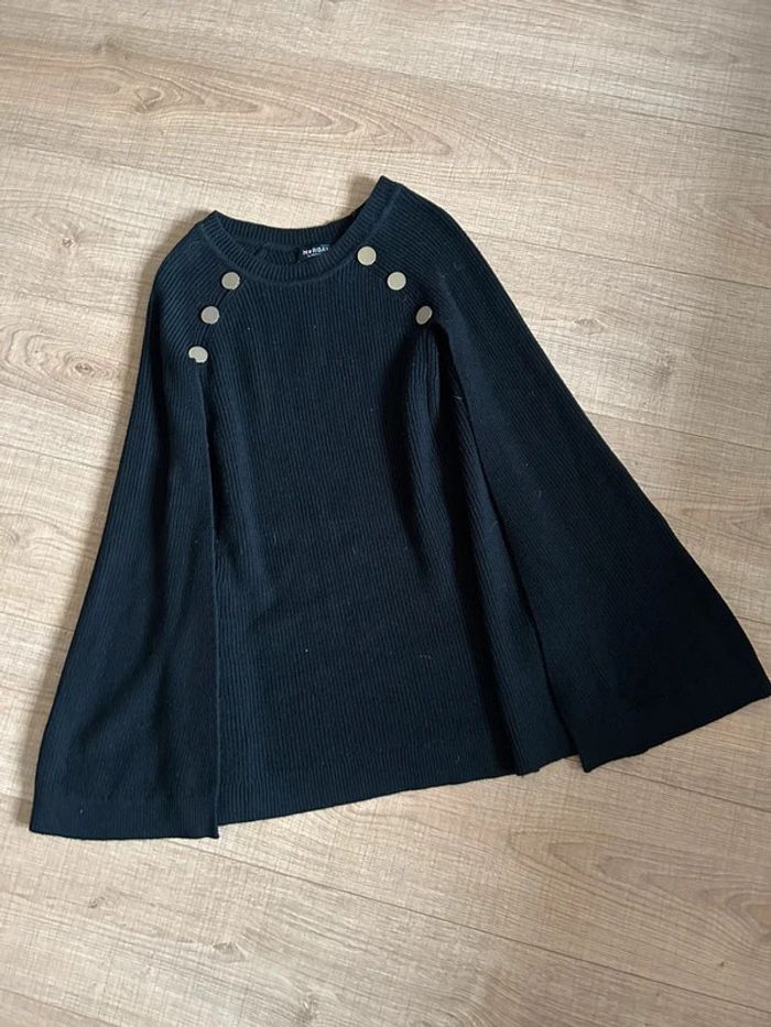 Poncho noir avec boutons dorés Morgan taille S jamais porté - photo numéro 11