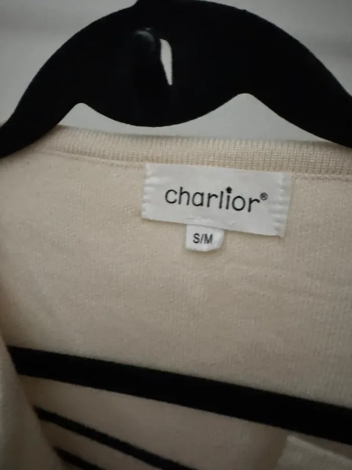 Pull beige marinière - photo numéro 2