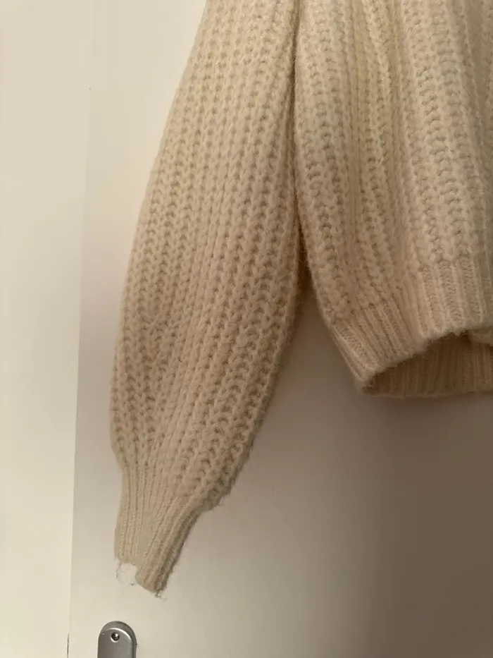 Pull blanc Pimkie à grosses mailles en type laine - photo numéro 3