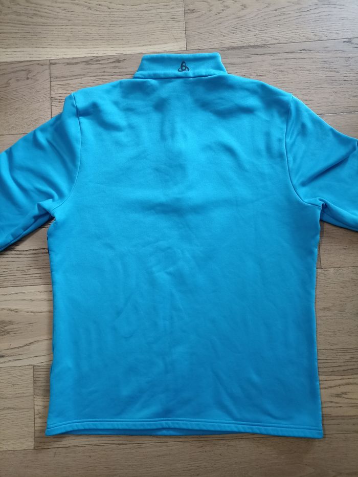 Pull col 1/2 zip manches longues Odlo bleu homme taille XL - photo numéro 5
