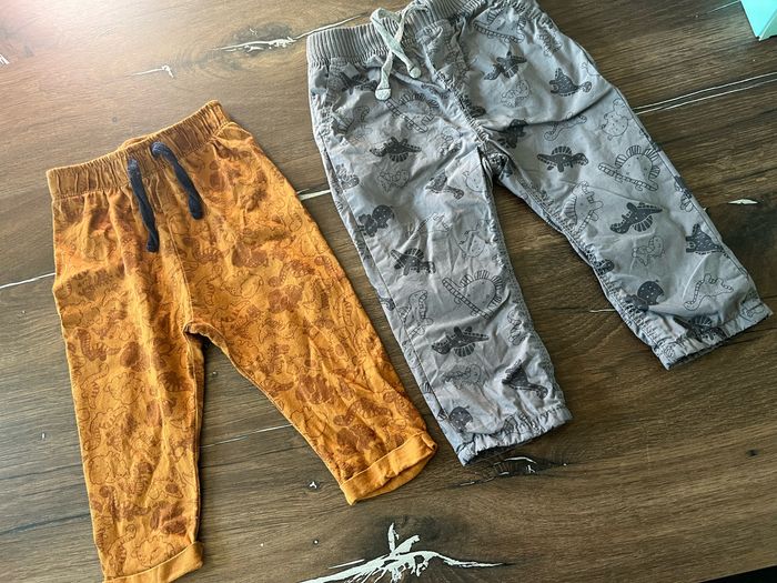 Lot 2 pantalons dinosaures bébé garçon