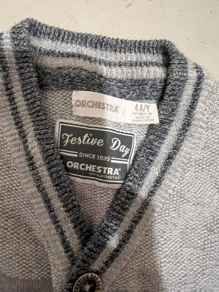 Gilet garçon gris orchestra - photo numéro 3