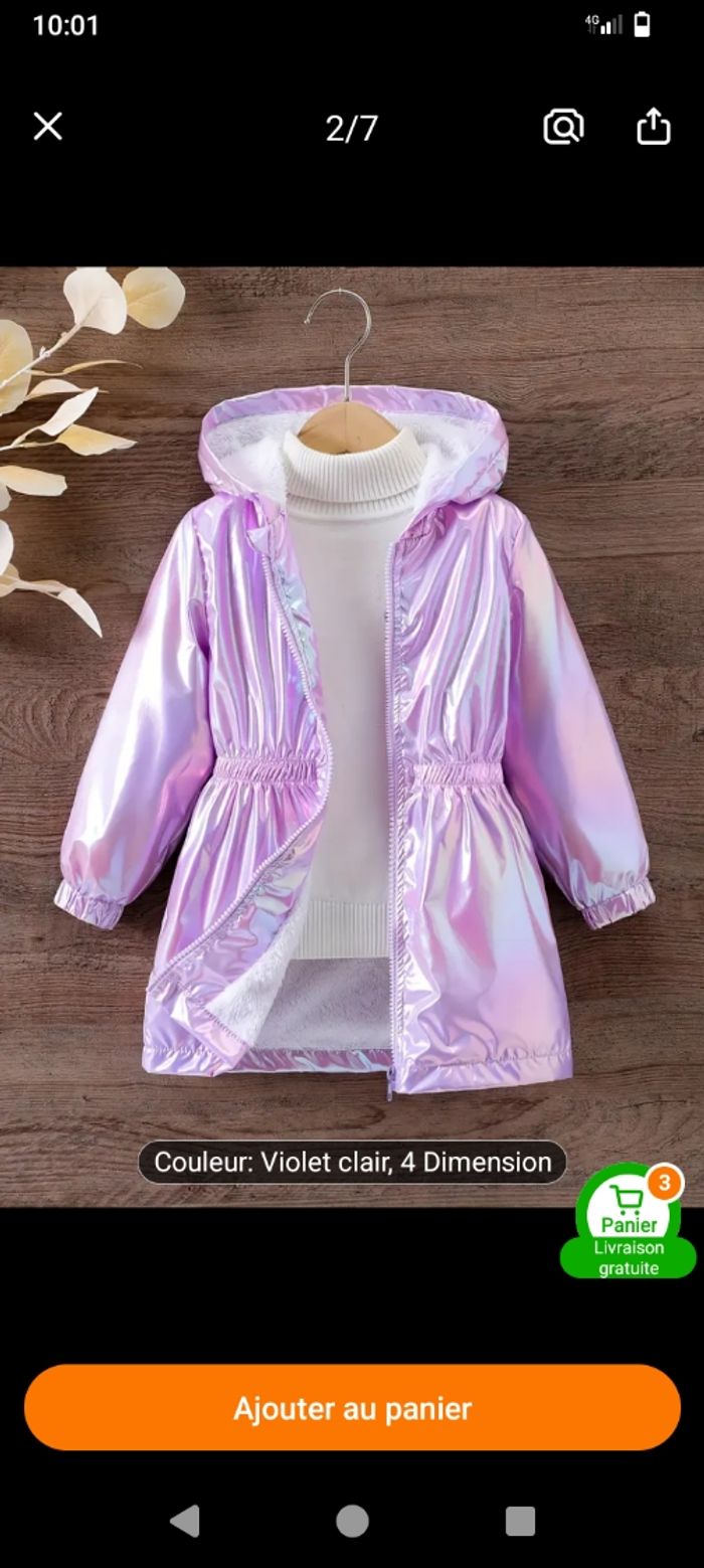 Vaste coupe vent pour fille taille 7 -8 ans  neuf