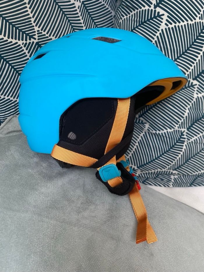 Casque de ski réglable bleu et orange taille S