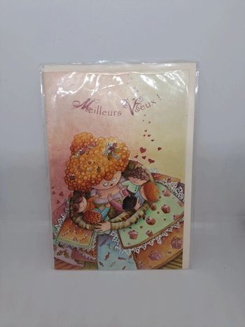 Carte postale avec son enveloppe.
11,5x17cm.
NEUVE. Meilleurs vœux avec enfants