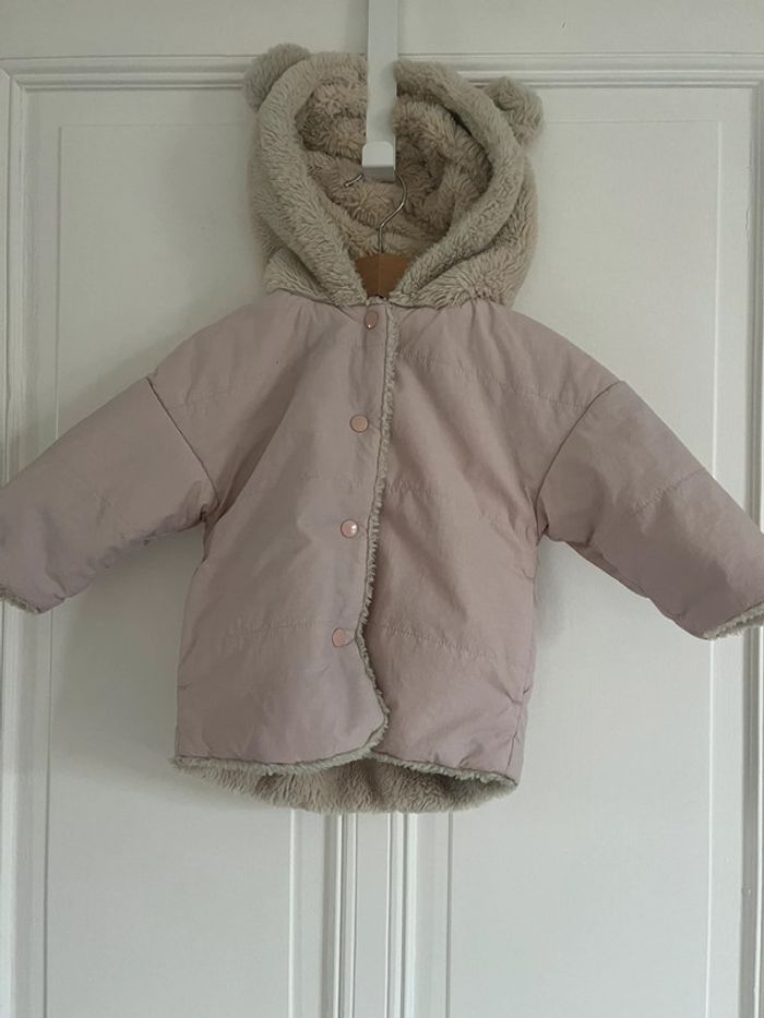 Manteau kiabi 18 mois rose et beige