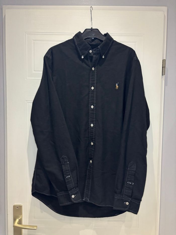 🖤 Chemise Homme Ralph Lauren Neuve Noire Logo Coloré - Taille L/40 - photo numéro 2