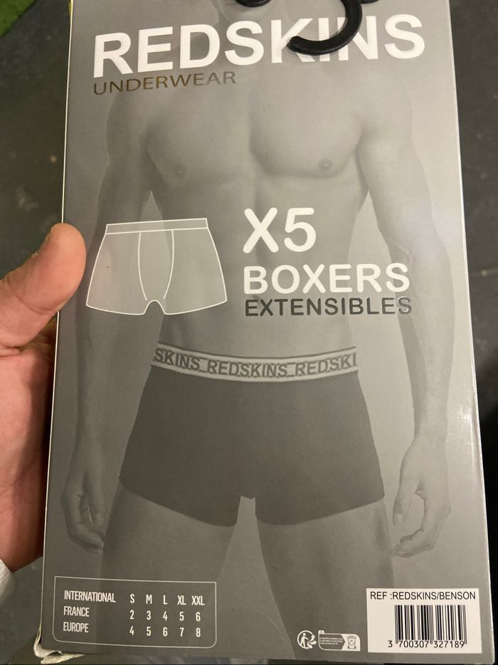 Lot de 5 boxers redskins neuf M - photo numéro 2