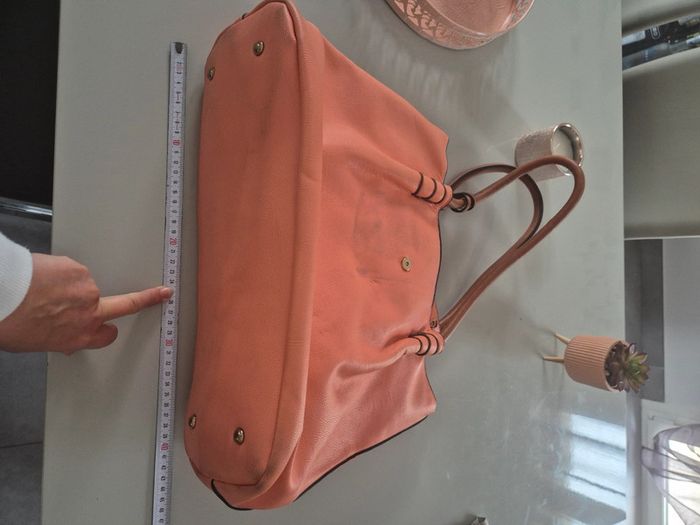 Joli sac à main corail et petite pochette - photo numéro 8