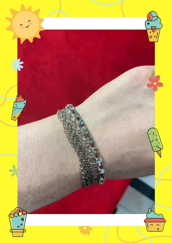 Bracelet strass argenté