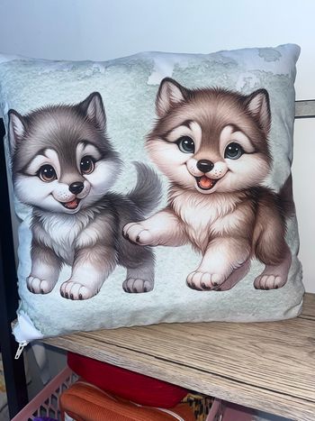 Coussin déhoussable loup 