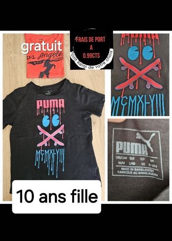 Tee-shirt puma 10 ans + 1 gratuit