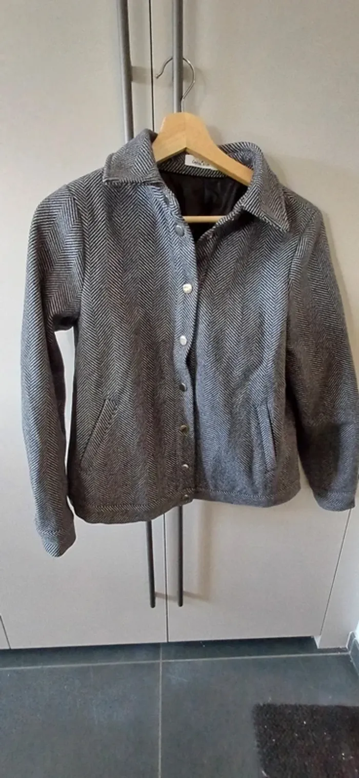 Veste courte femme gris dégradé - Cerise Blue - Taille S