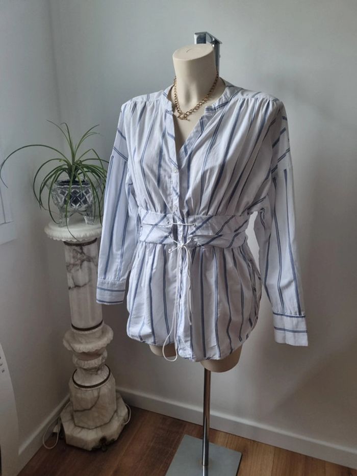 Chemise rayé en coton corset