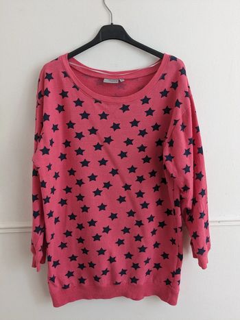 Sweat rose étoiles bleues M