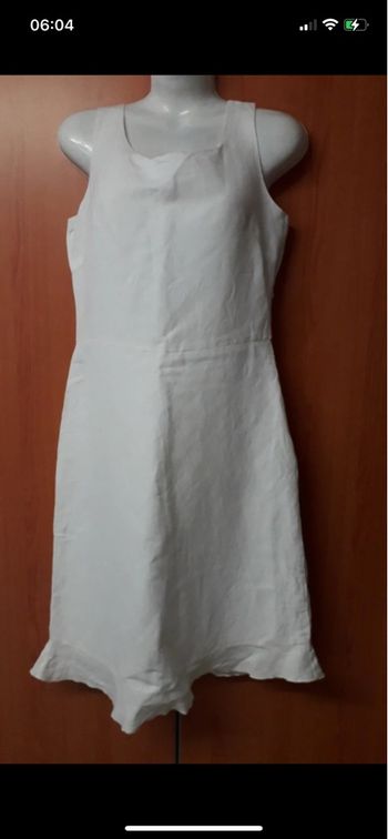 Robe blanche lin viscose ROSE NACRÉ