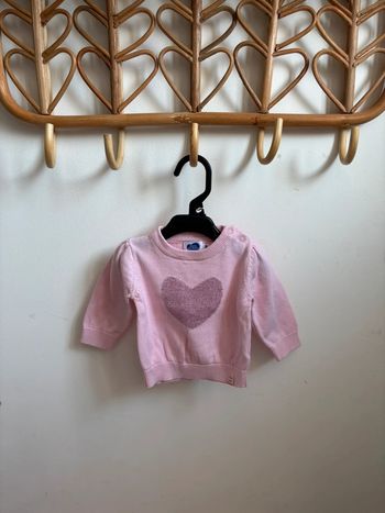 Pull cœur rose 3 mois