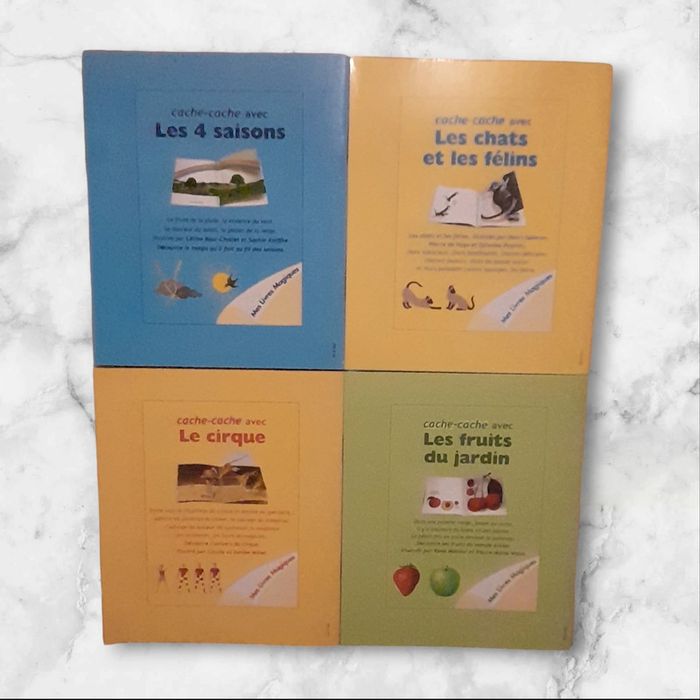Lot de 4 Livres Cache-cache avec: Les 4 saisons, les chats, le cirque les fruits du jardin - Atlas - photo numéro 2