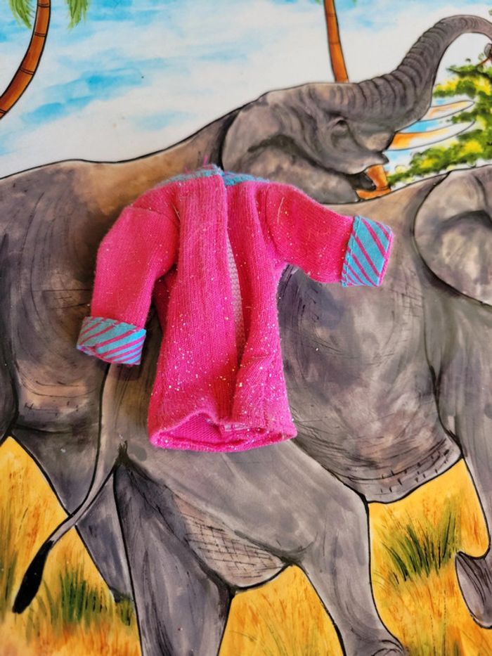 Vêtement poupée haut top rose - photo numéro 2