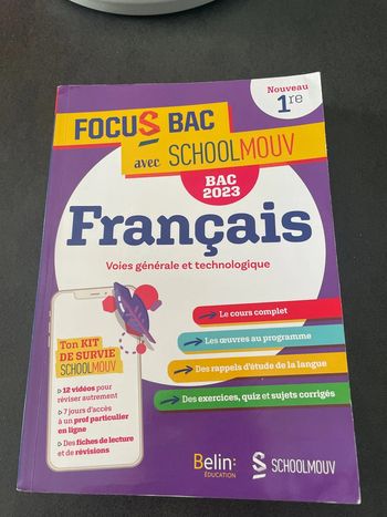 Schoolmouv français 1 ère lycée bac