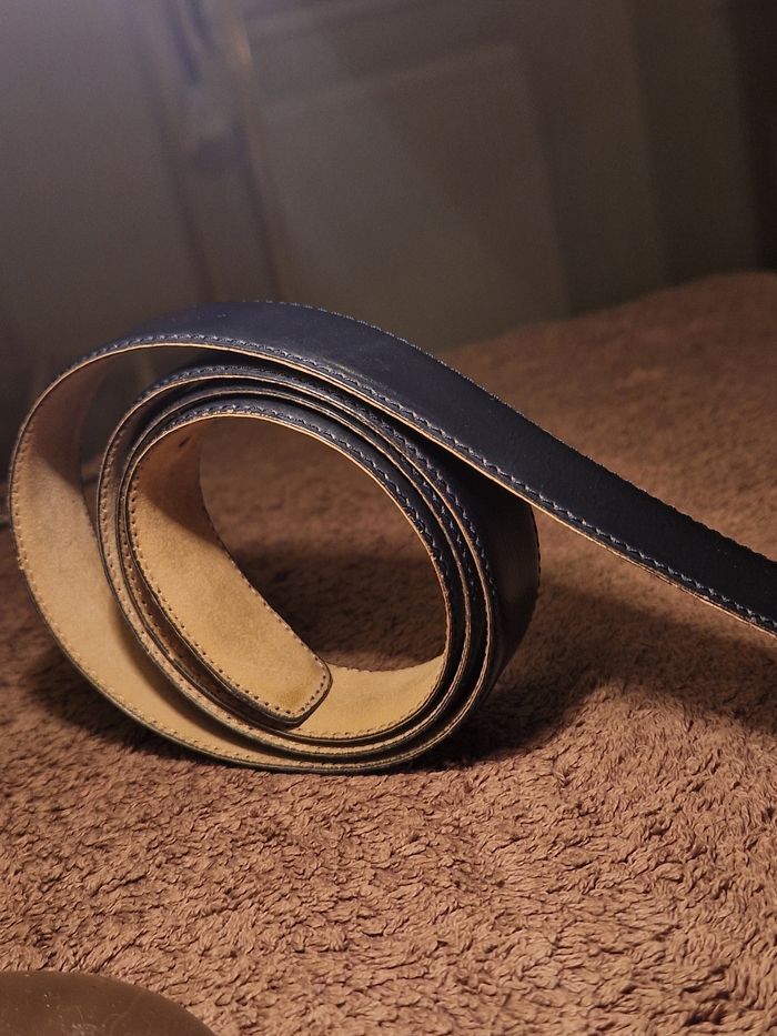 Ceinture cuir bleu marine pierre cardin - photo numéro 5