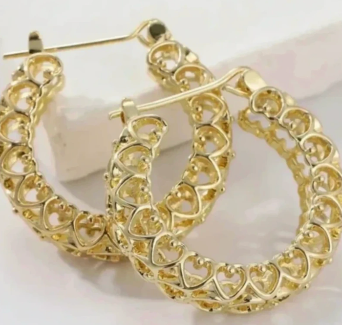 Créoles 25 mm plaquées or 14 carats - photo numéro 2